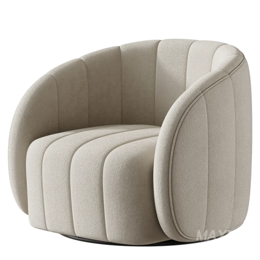 Upholstered Swivel Barrel Chair - Image 3