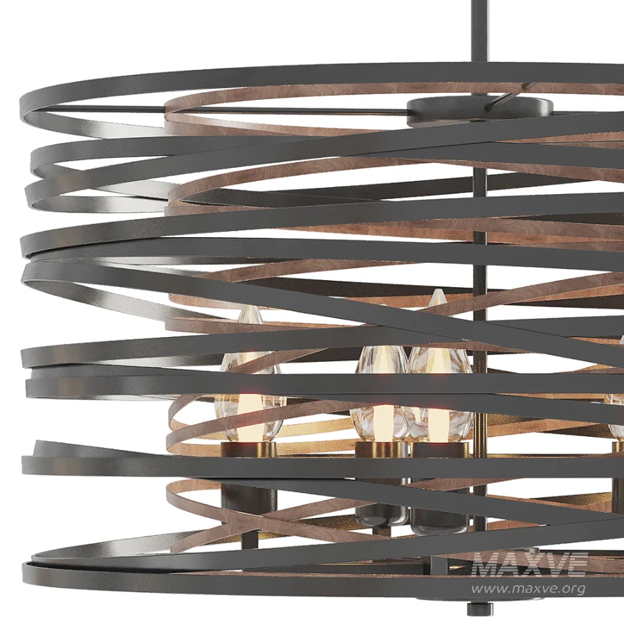 Walnut Metal Cage Design Light - Image 3