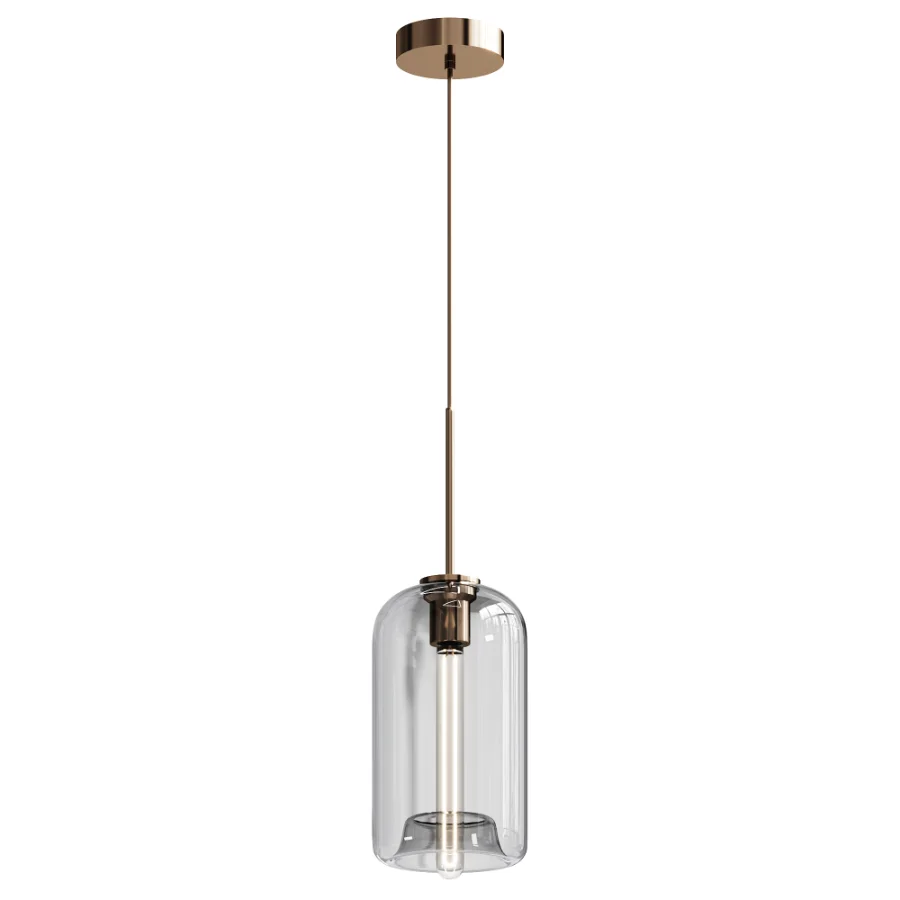 Modern Cognac Glass Pendant Light - Image 2