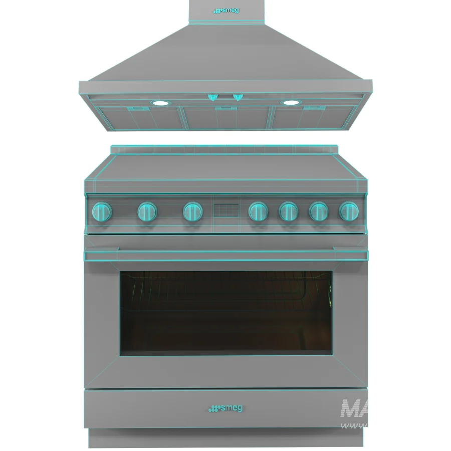 SMEG – Cooker with Induction Hob 90cm – Decorative wall hood 90cm - Image 6