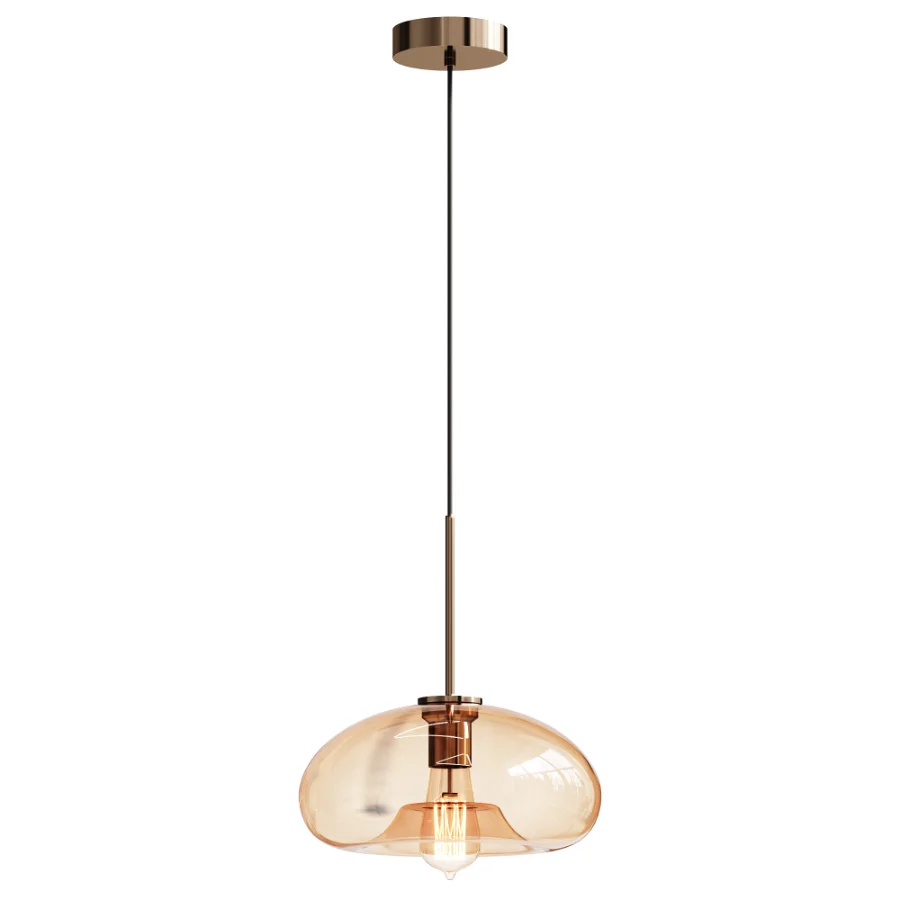 Modern Cognac Glass Pendant Light - Image 2