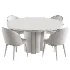 Timon Upholstered Dining Chair And Nealy Round Table - Thumbnail 6
