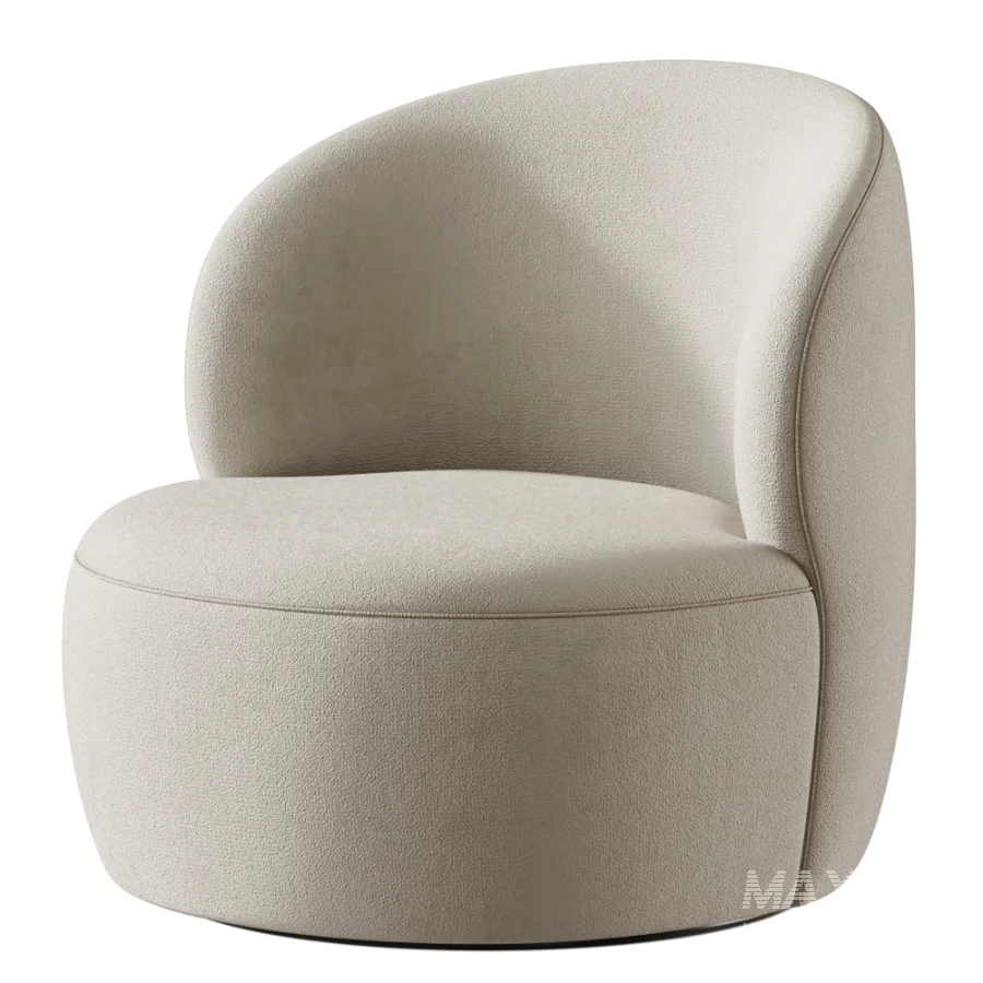 Upholstered Swivel Barrel Chair - Image 3