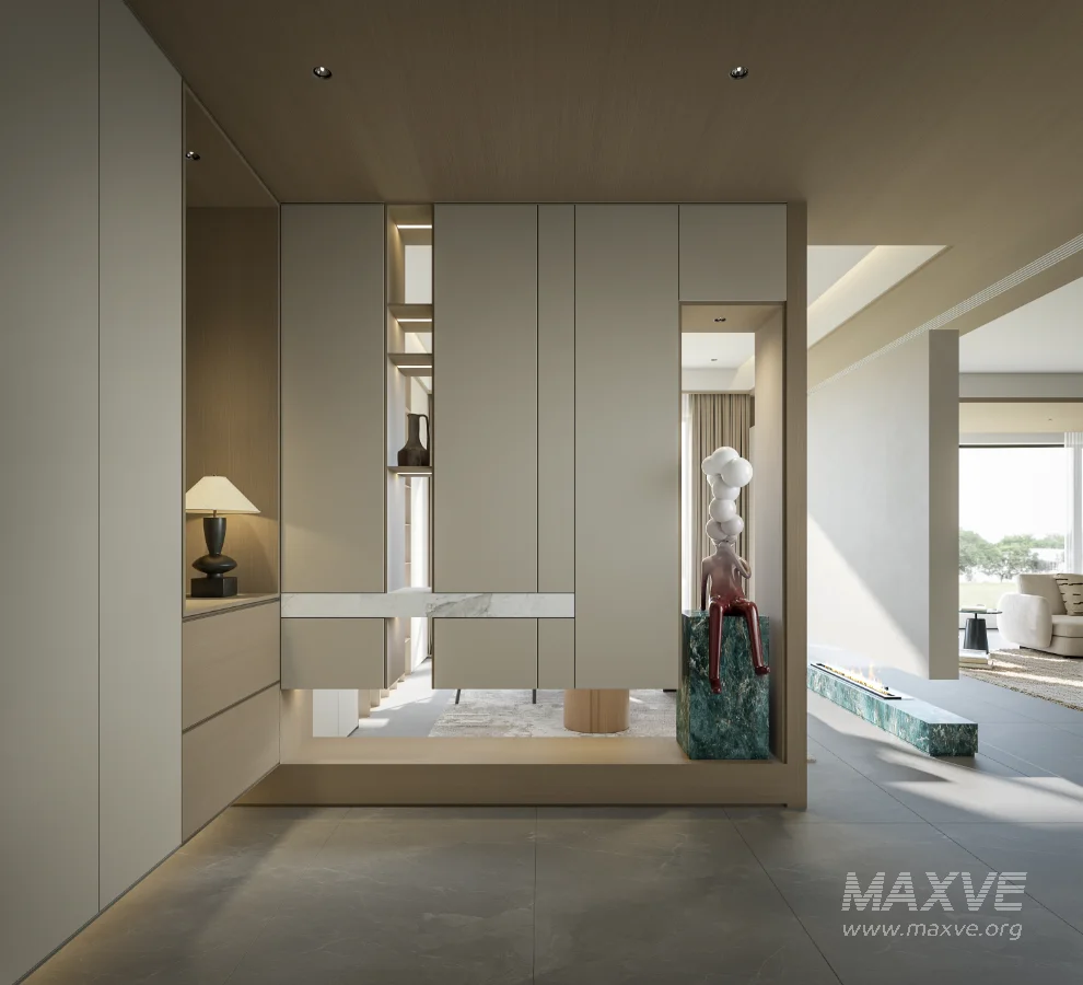 Modern living room and dining room tea-room hallway interior scene - Image 3