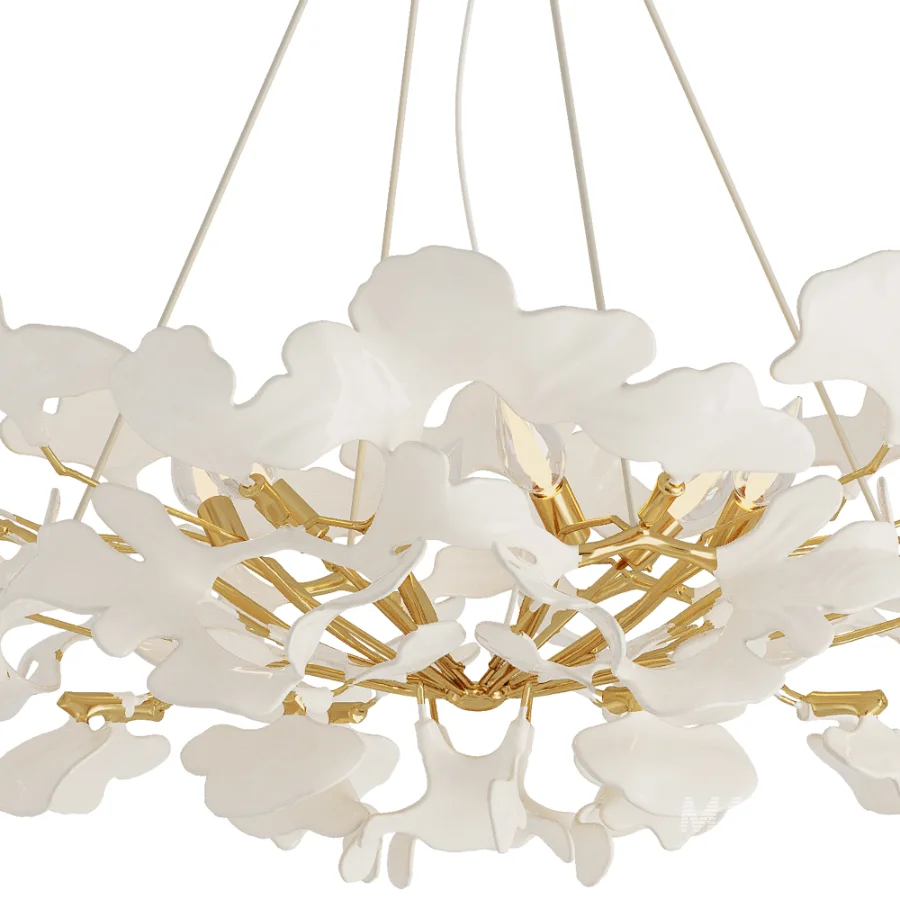 Ceramic Ginkgo Leaf Chandeliers - Image 3