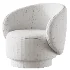 Modern Swivel Barrel Chairs With Wood Base - Thumbnail 7