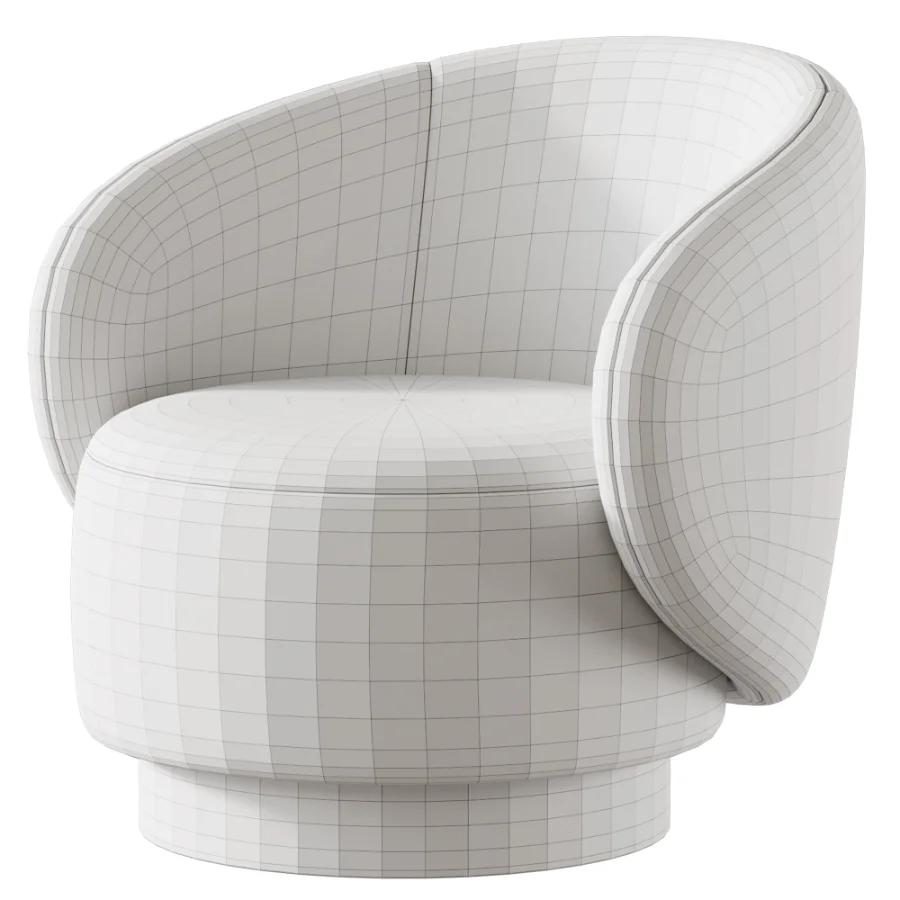Modern Swivel Barrel Chairs With Wood Base - Image 7