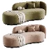 Tiffany Off White Boucle Lounge Sofa - Thumbnail 3