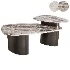 Gray Marble Pedestal Nesting Coffee Table Sets - Thumbnail 3