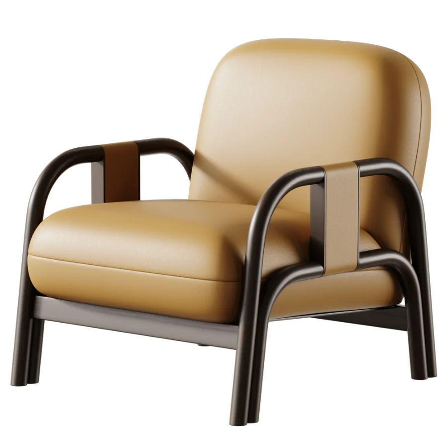 Vindy ash and velour lounge chair - Image 4