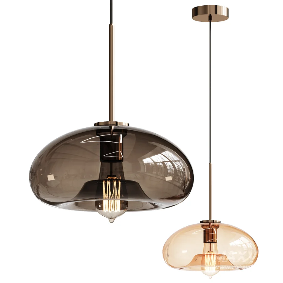 Modern Cognac Glass Pendant Light - Image 1