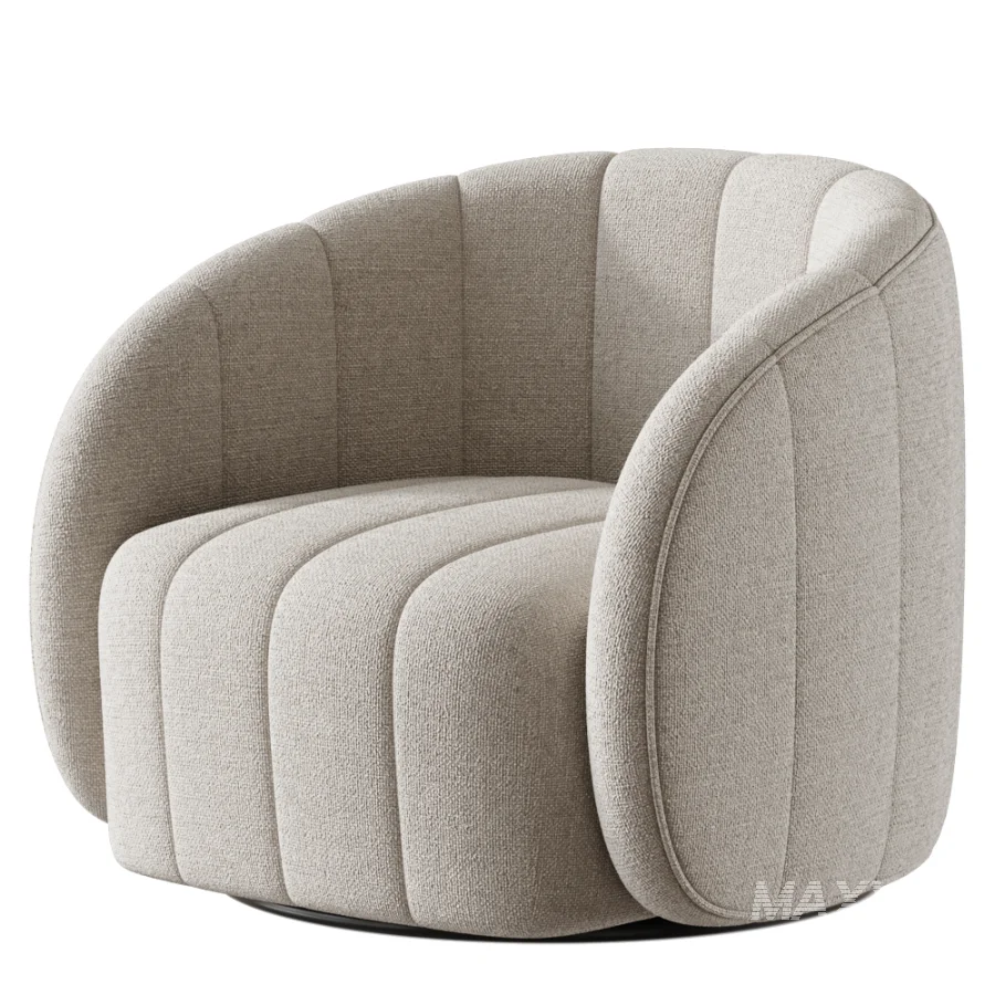 Upholstered Swivel Barrel Chair - Image 2