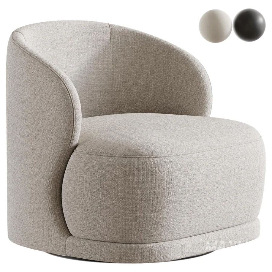 Stith Velvet Upholstered Swivel Barrel Chair - Image 1