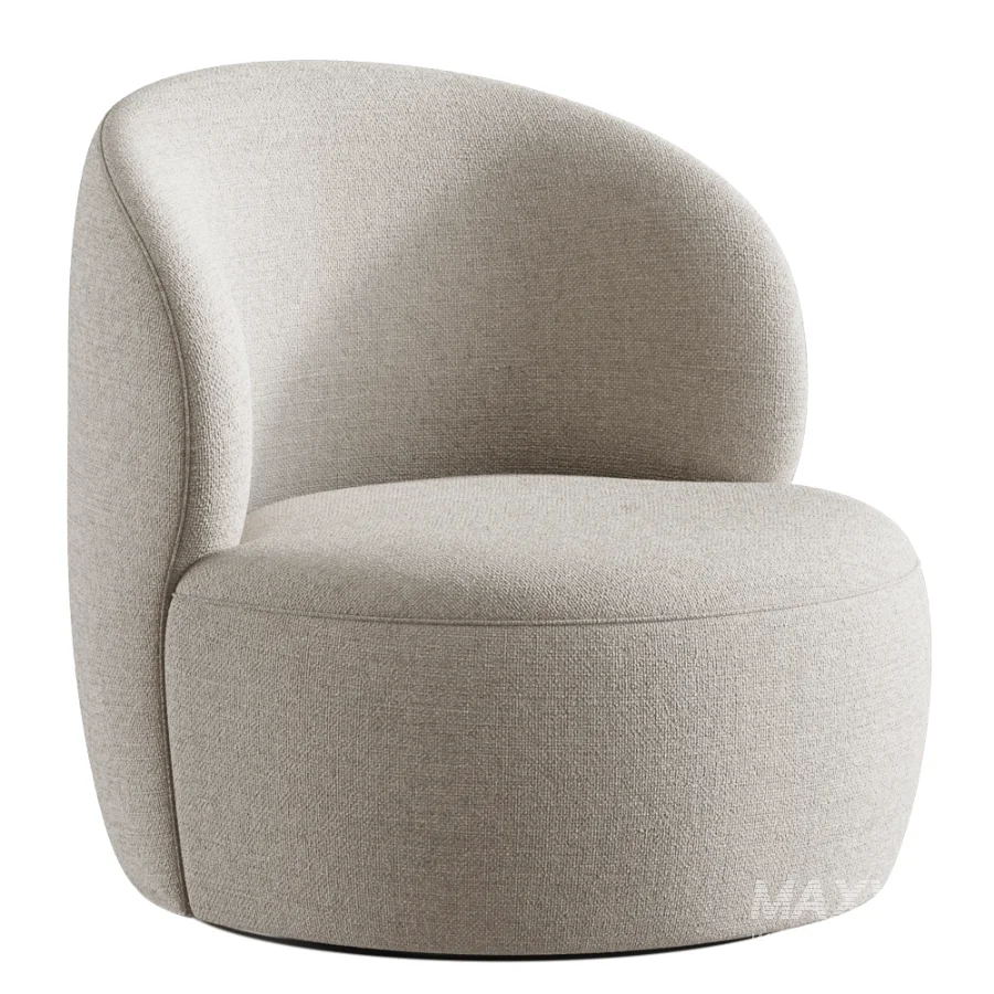 Upholstered Swivel Barrel Chair - Image 2