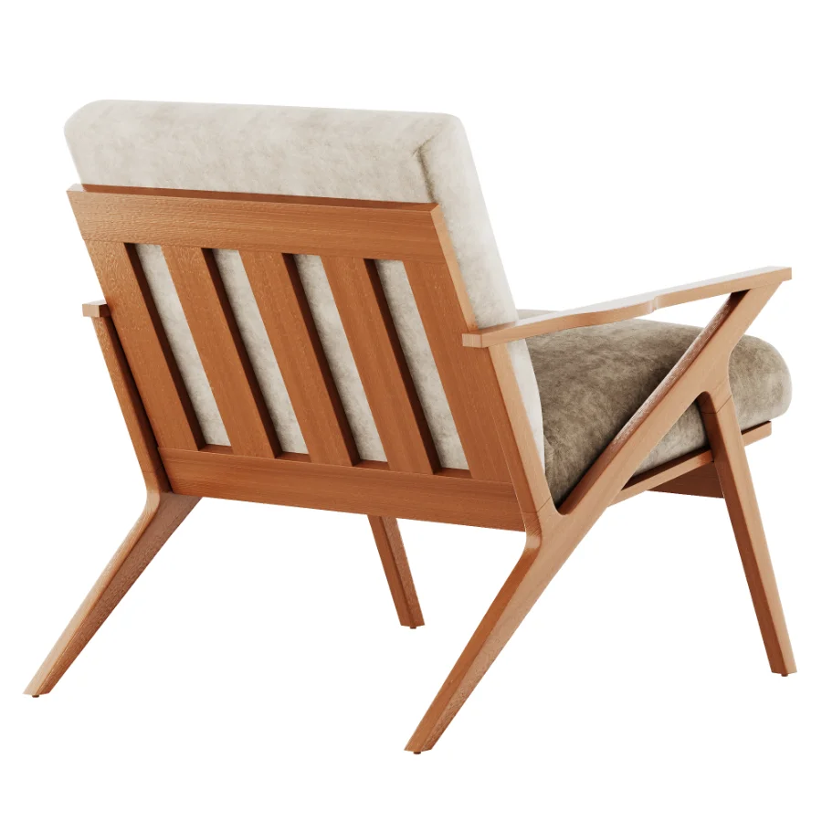 Cavett Wood Frame Armchair by Crate Barrel - Image 5