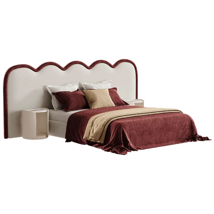 Modern Double Bed 017 - Image 2