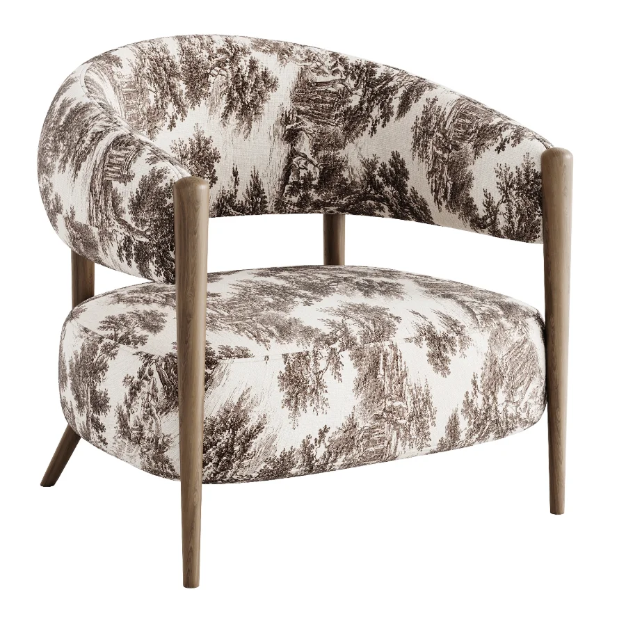 Santi Wood Accent Chair - Image 2