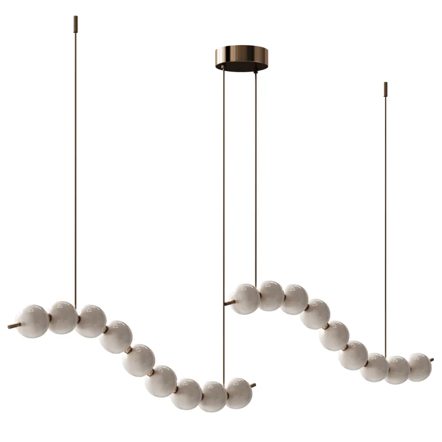 Creative Necklace String White Ball LED Pendant Lights - Image 2