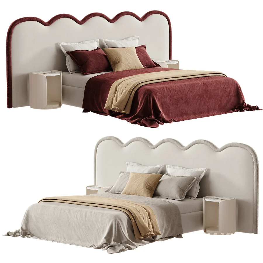 Modern Double Bed 017 - Image 3