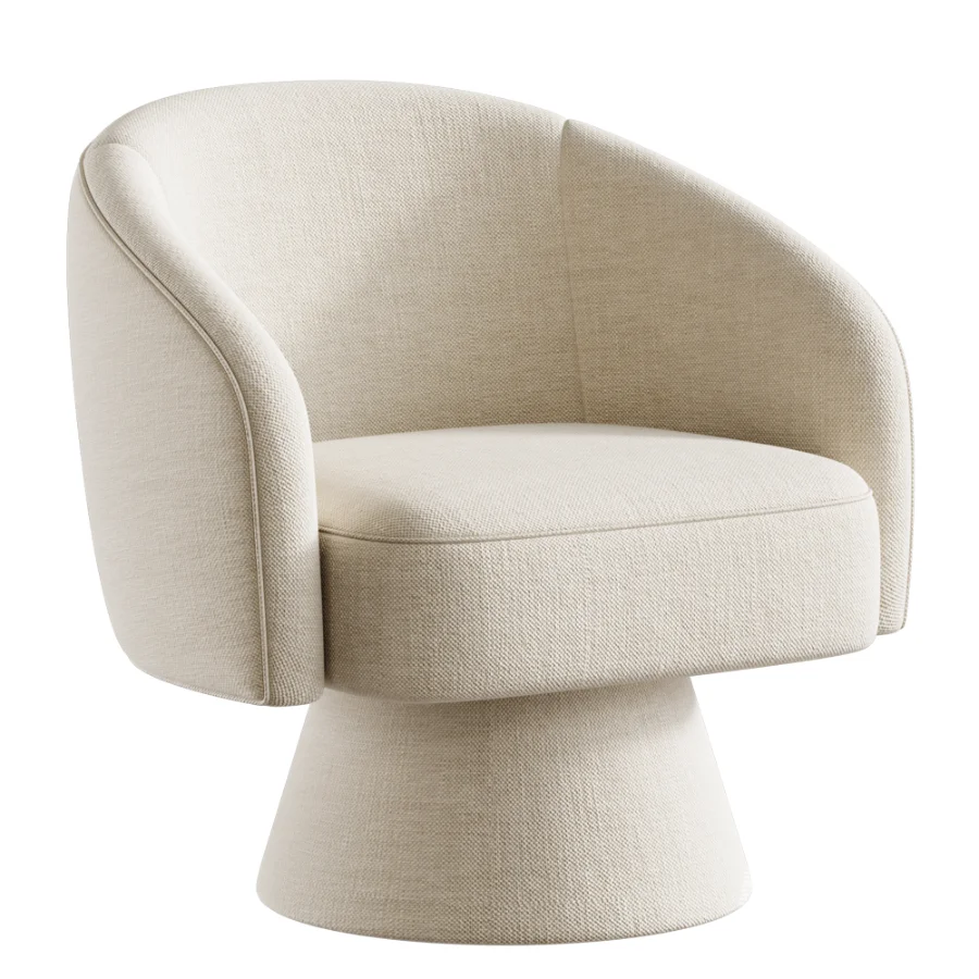Lenn swivel armchair chenille taupe - Image 3