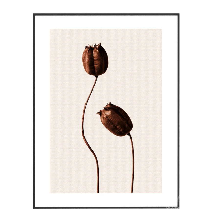 Brown Flowers Print - Image 1