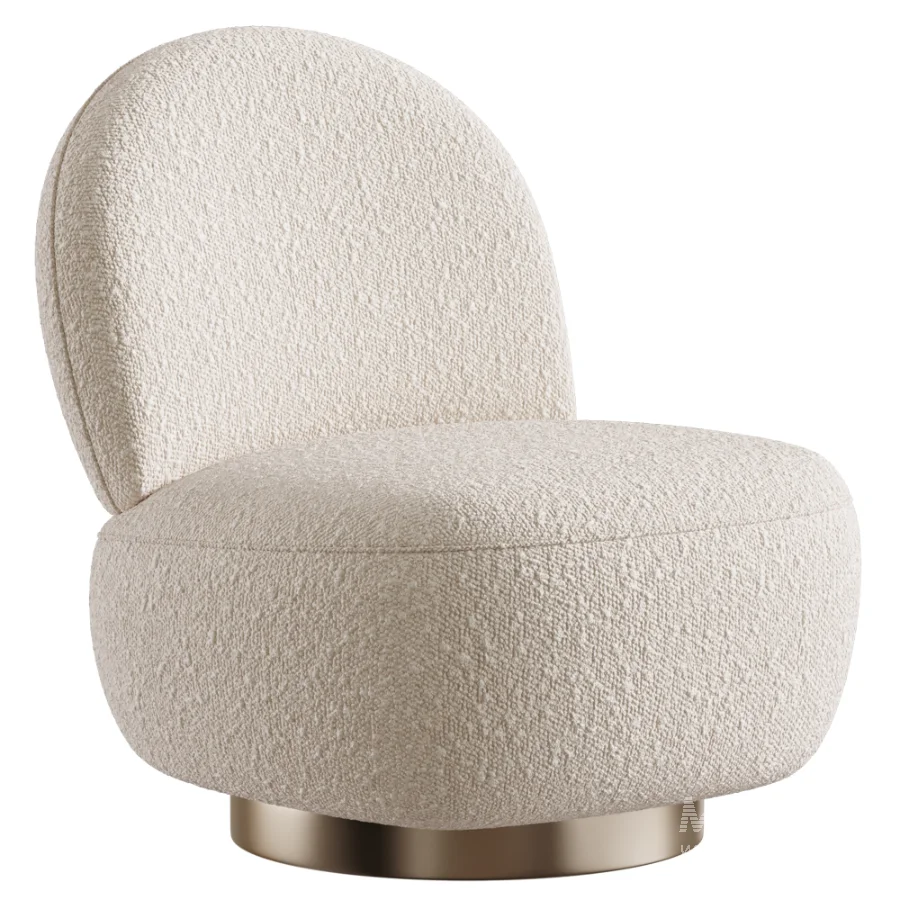 Swivel Chair Clement in Boucle Cream - Image 3