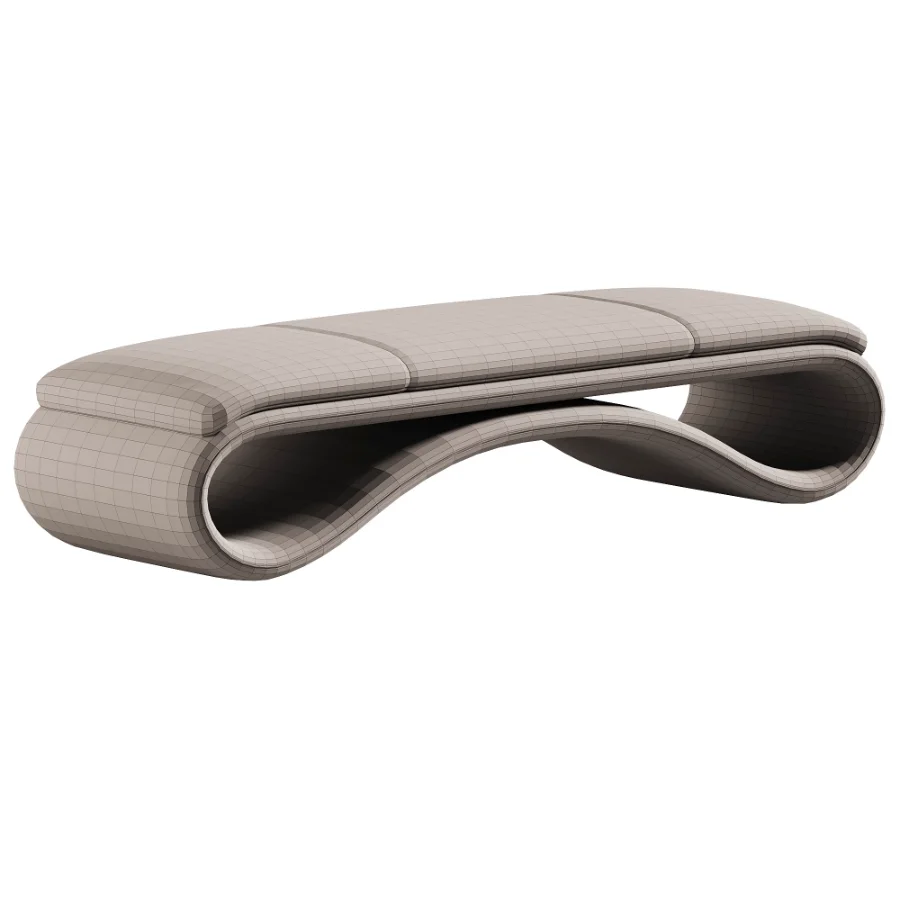 Contemporary leather bench - Image 1