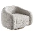 Laszlo Caramel Brown Leather Swivel Chair - Thumbnail 2