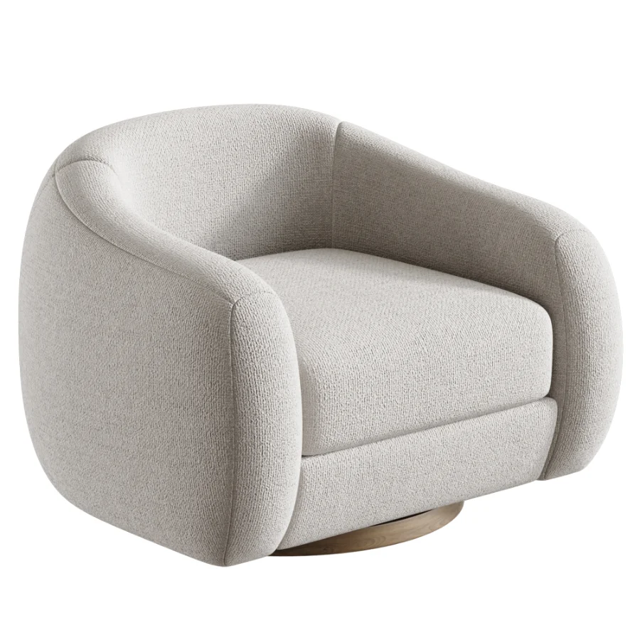 Laszlo Caramel Brown Leather Swivel Chair - Image 2