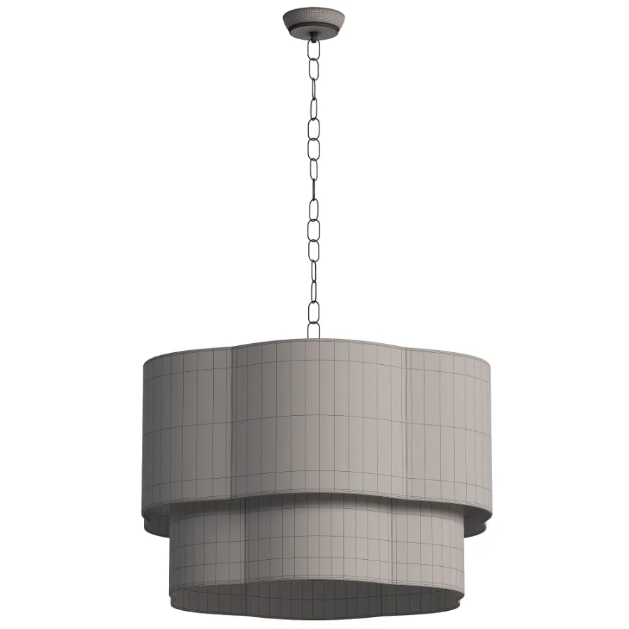 Light Linen Drum Dimmable Chandelier - Image 6