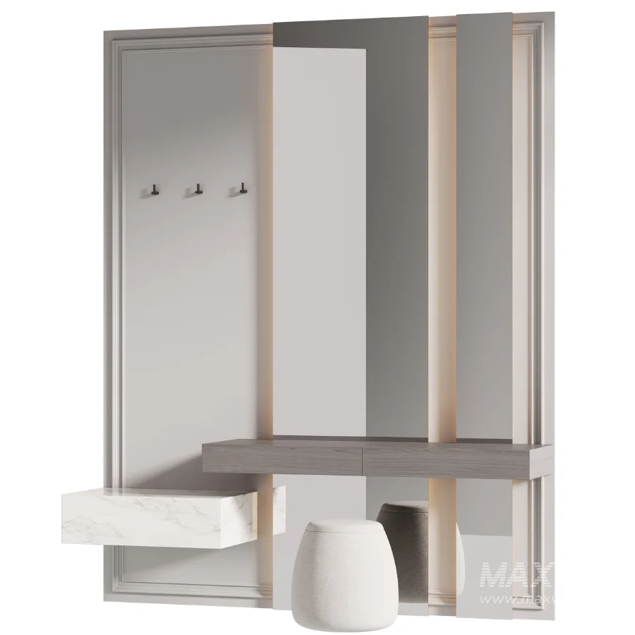 Modern Hallway Console Table with Mirror - Image 2