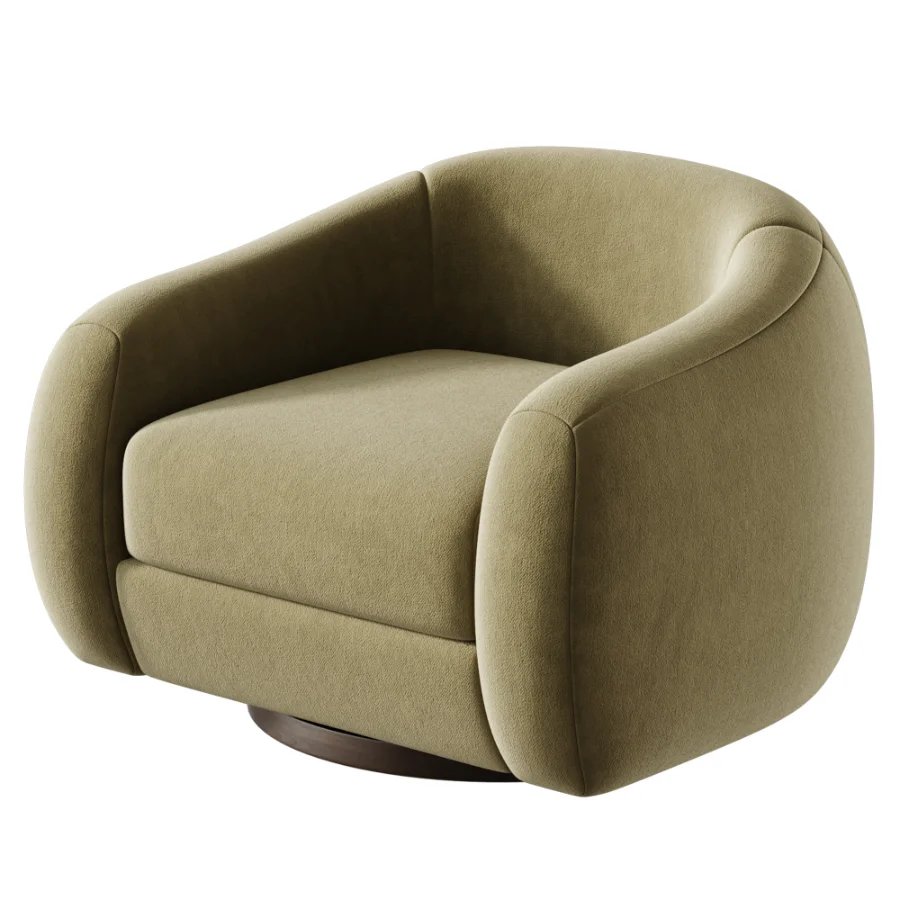Laszlo Caramel Brown Leather Swivel Chair - Image 4