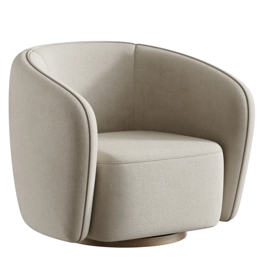 Modern Jacquard Swivel Barrel Accent Chair - Image 3