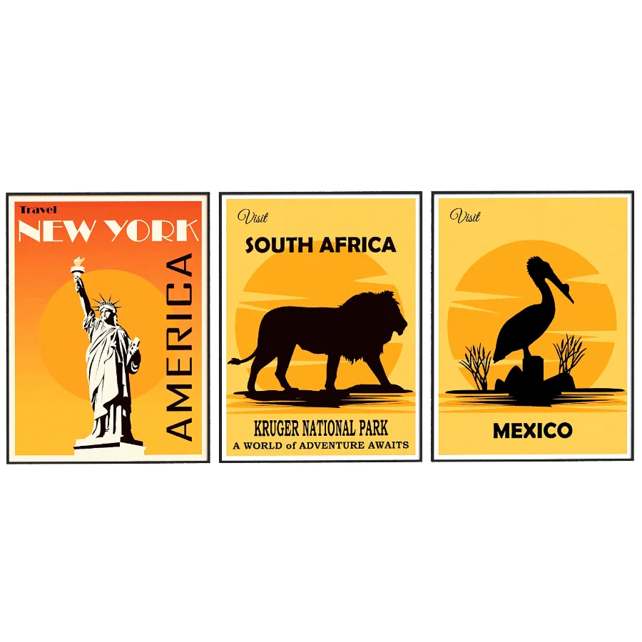 New York South Africa Mexico Frame set - Image 1