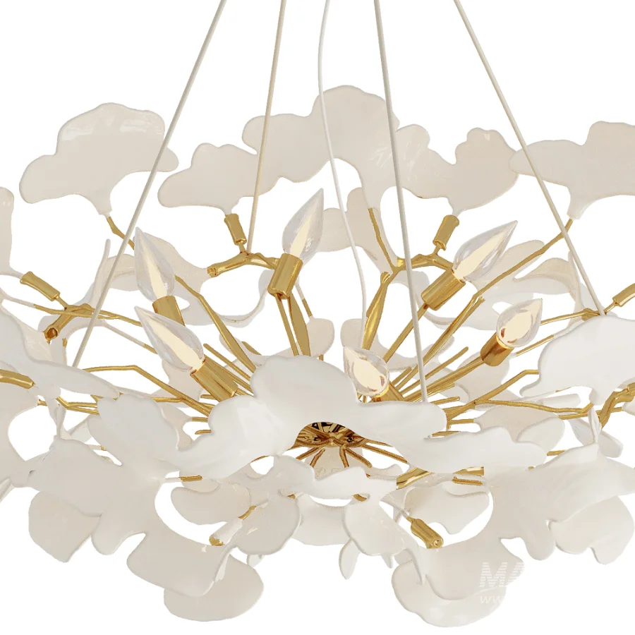 Ceramic Ginkgo Leaf Chandeliers - Image 5