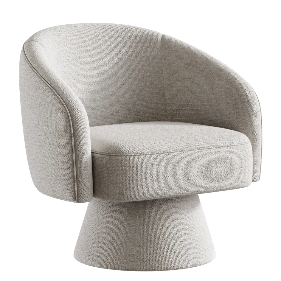 Lenn swivel armchair chenille taupe - Image 2