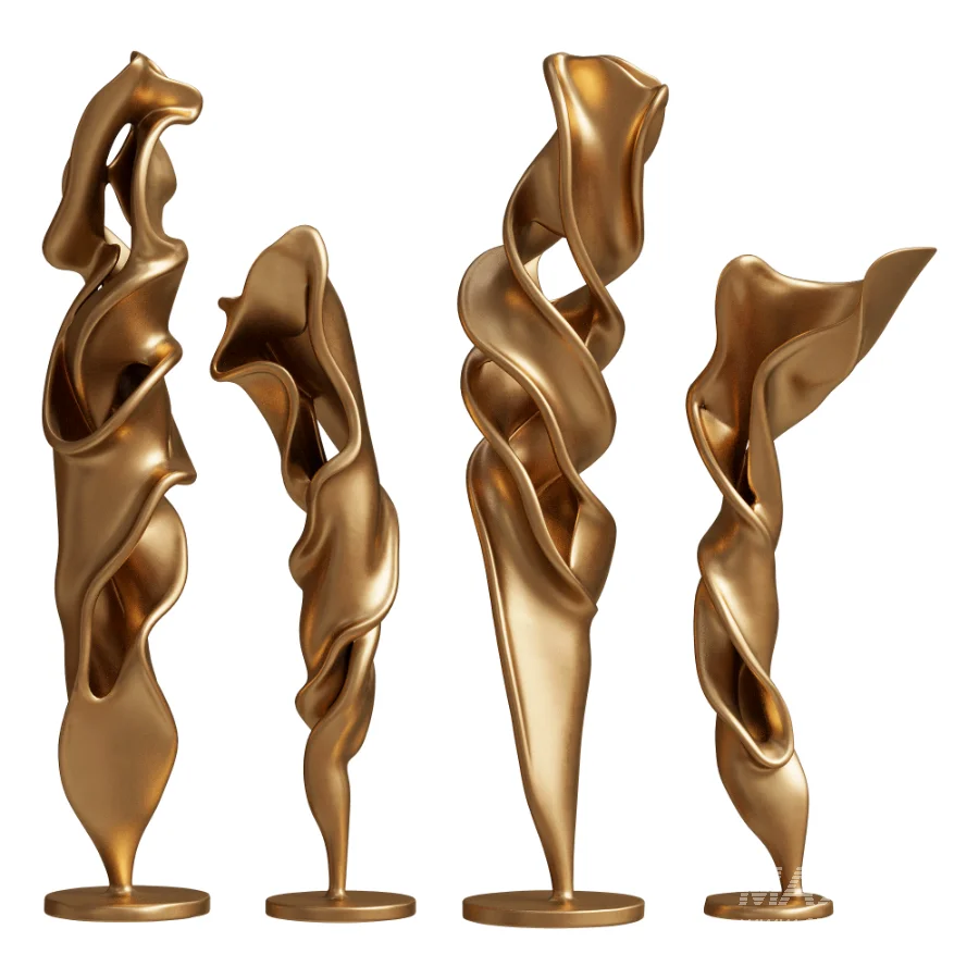 Plaster Floor Statues Organic Spiral Wave - Image 4