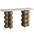 Natural Limestone Pearl Shape Base Console Table - Thumbnail 2