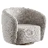 Modern Jacquard Swivel Barrel Accent Chair - Thumbnail 2