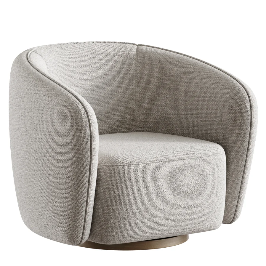 Modern Jacquard Swivel Barrel Accent Chair - Image 2