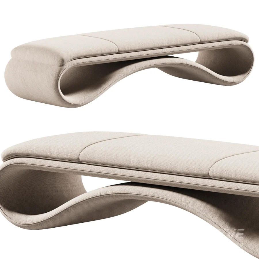 Contemporary leather bench - Image 3