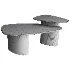 Gray Marble Pedestal Nesting Coffee Table Sets - Thumbnail 2