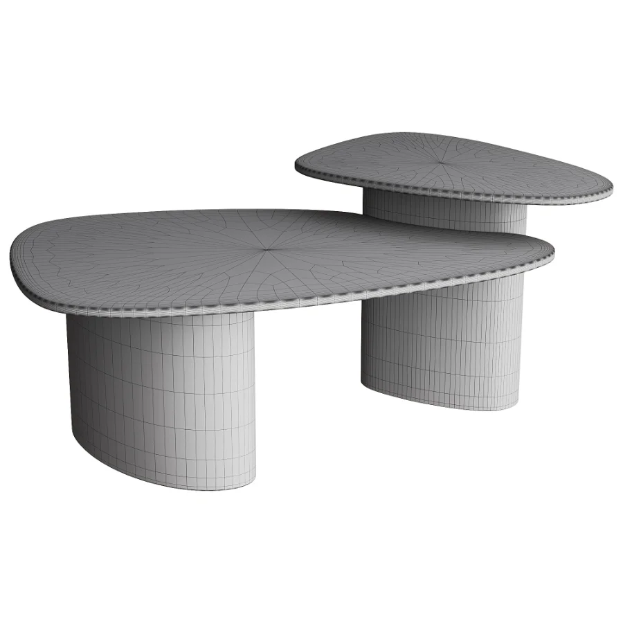 Gray Marble Pedestal Nesting Coffee Table Sets - Image 2