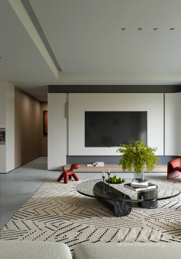 Modern living room and dining room interior scene - Image 6