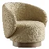 Modern Swivel Barrel Chairs With Wood Base - Thumbnail 3