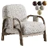 Vindy ash and velour lounge chair - Thumbnail 1