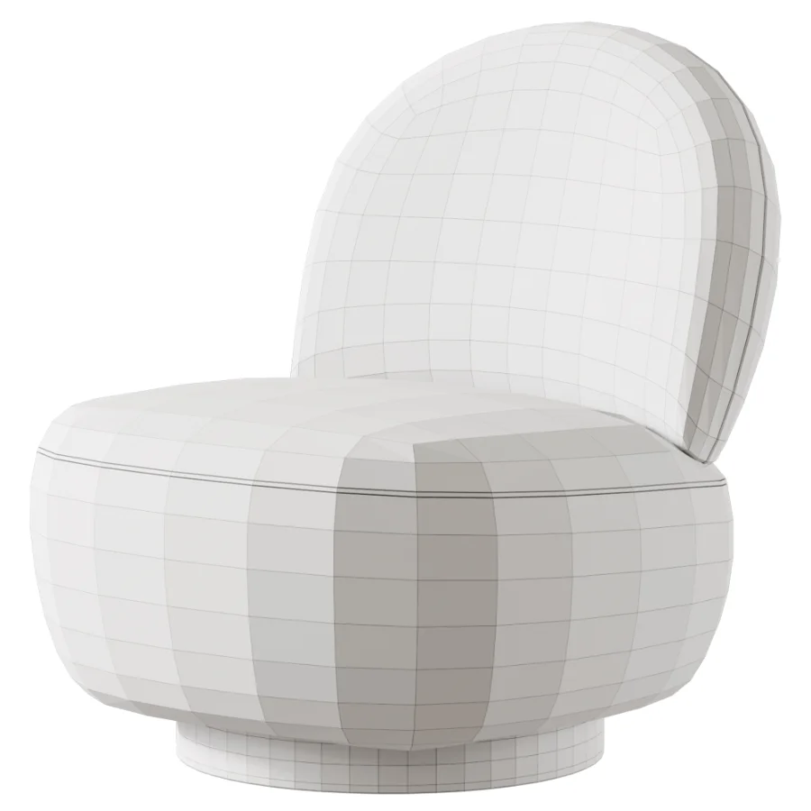 Swivel Chair Clement in Boucle Cream - Image 6