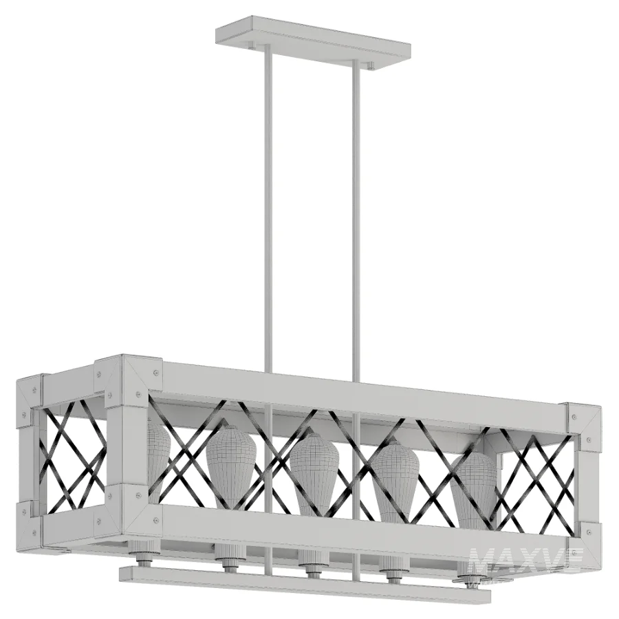 Linear Rectangular Chandelier - Image 4