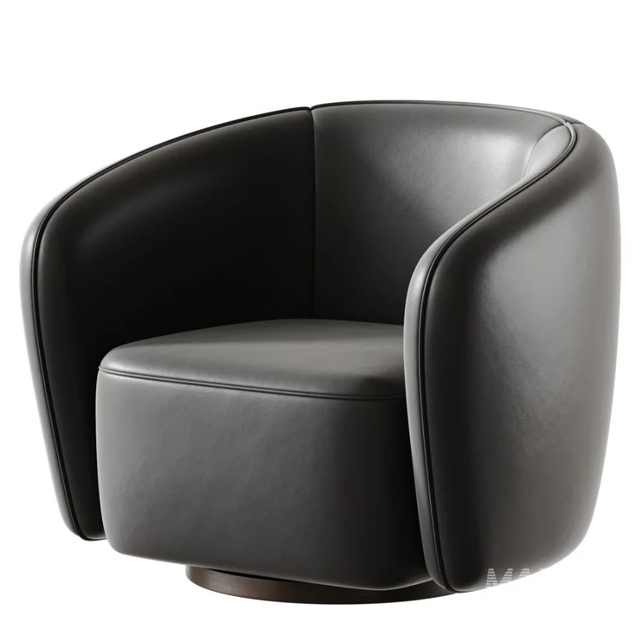 Modern Jacquard Swivel Barrel Accent Chair - Image 5