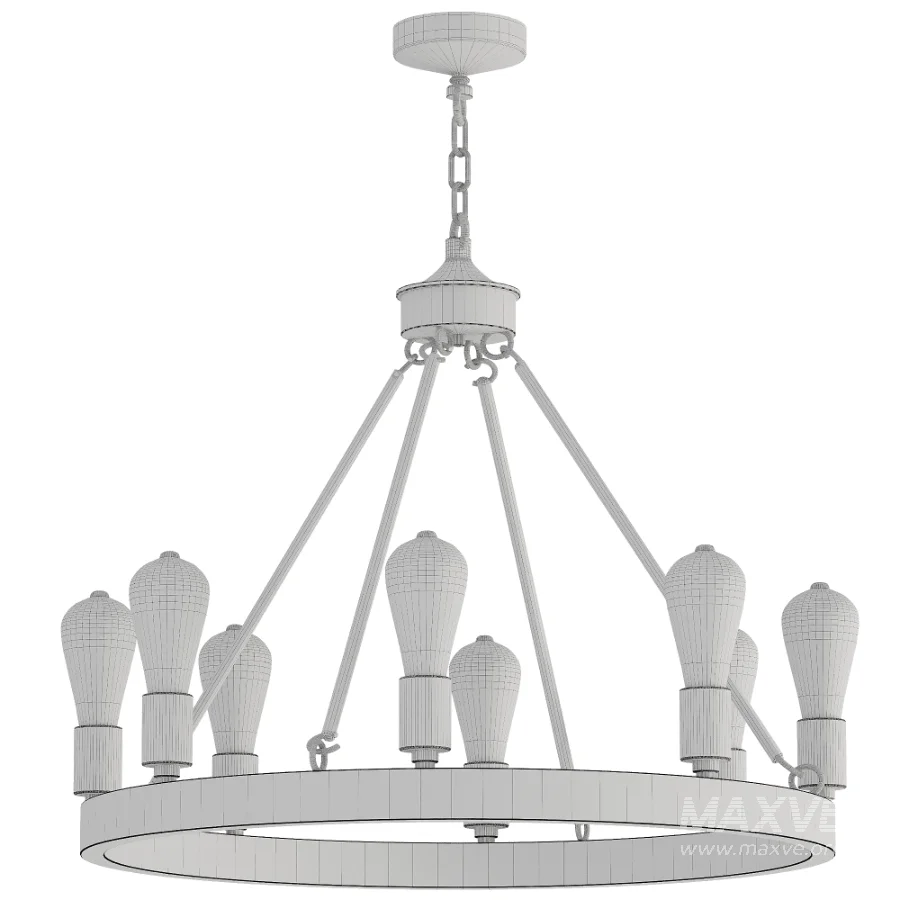 Wagon Wheel Chandelier - Image 2